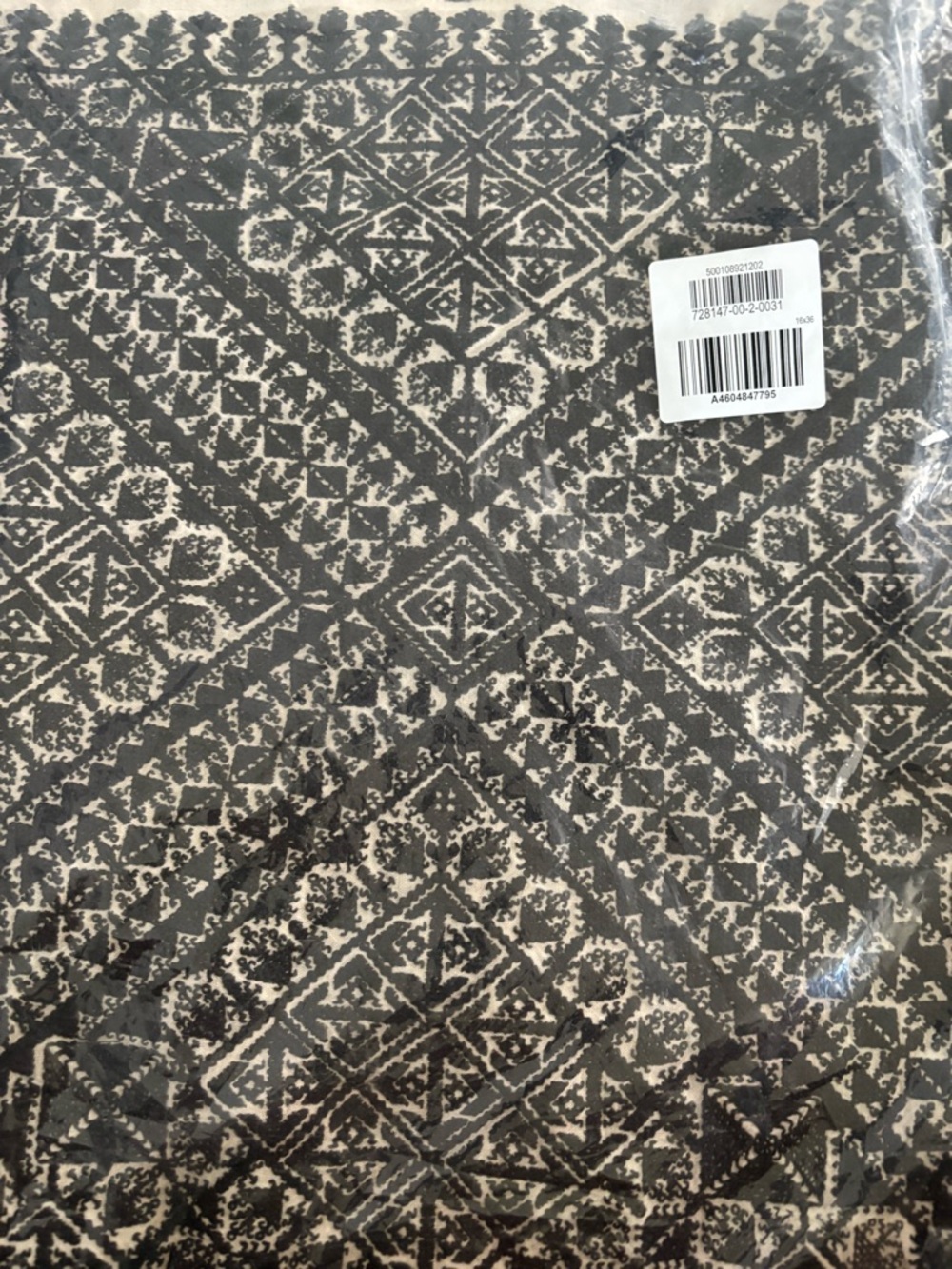 Banana Republic Black and Cream Long Decorative Lumbar Pillow - Picture 2 of 5